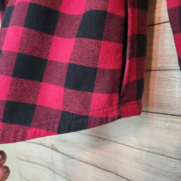 Orvis Jacket Women's Size Small Black Red Plaid Snap Button Front Buffalo Check - Picture 16 of 16